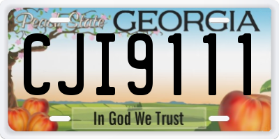 GA license plate CJI9111