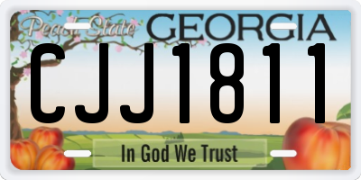 GA license plate CJJ1811