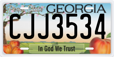 GA license plate CJJ3534