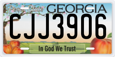 GA license plate CJJ3906