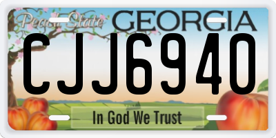 GA license plate CJJ6940