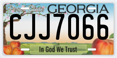 GA license plate CJJ7066