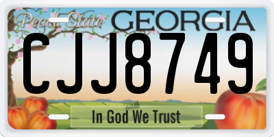 GA license plate CJJ8749