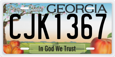 GA license plate CJK1367