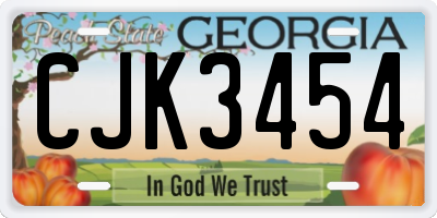 GA license plate CJK3454