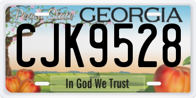 GA license plate CJK9528