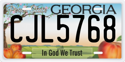 GA license plate CJL5768