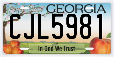 GA license plate CJL5981