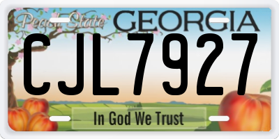 GA license plate CJL7927