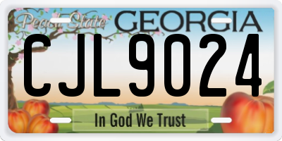GA license plate CJL9024