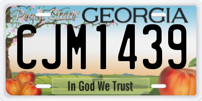 GA license plate CJM1439