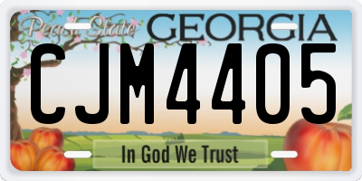 GA license plate CJM4405