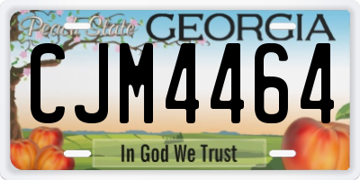 GA license plate CJM4464