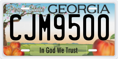 GA license plate CJM9500