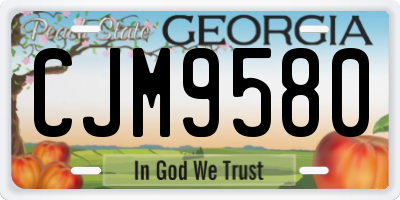 GA license plate CJM9580