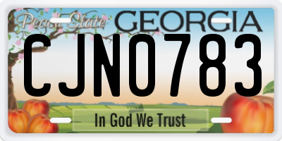 GA license plate CJN0783
