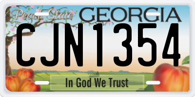 GA license plate CJN1354