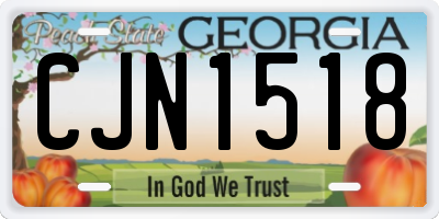GA license plate CJN1518