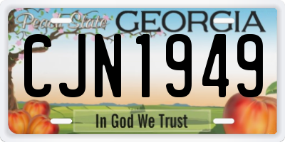 GA license plate CJN1949