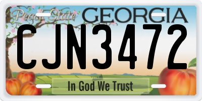GA license plate CJN3472