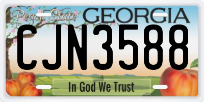 GA license plate CJN3588