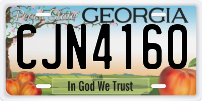 GA license plate CJN4160