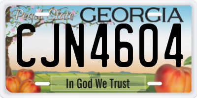 GA license plate CJN4604