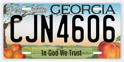 GA license plate CJN4606