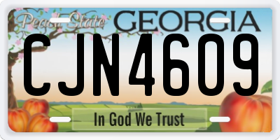 GA license plate CJN4609