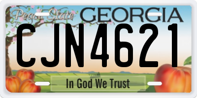 GA license plate CJN4621