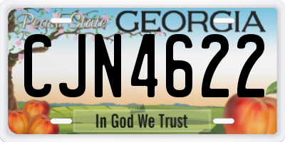GA license plate CJN4622