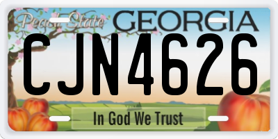 GA license plate CJN4626
