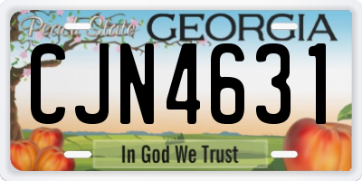 GA license plate CJN4631