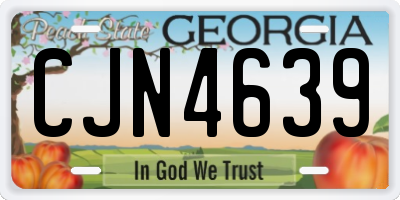 GA license plate CJN4639