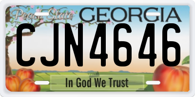 GA license plate CJN4646