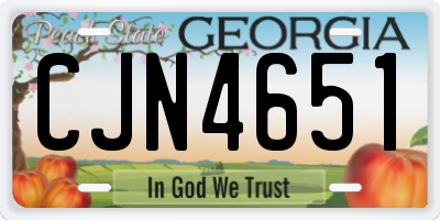 GA license plate CJN4651