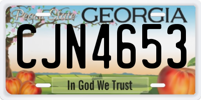 GA license plate CJN4653