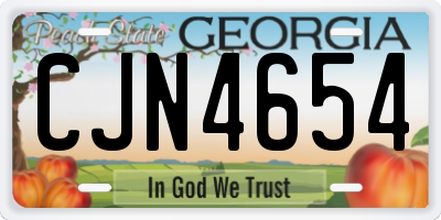 GA license plate CJN4654
