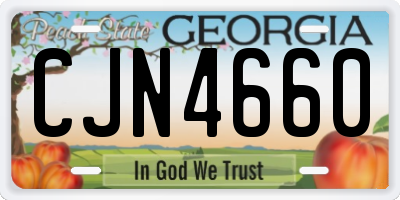 GA license plate CJN4660