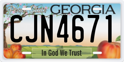 GA license plate CJN4671