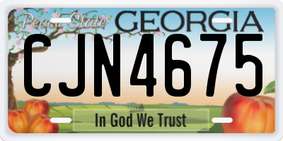 GA license plate CJN4675