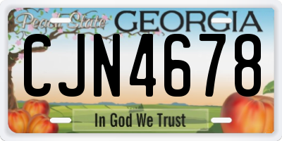 GA license plate CJN4678