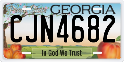 GA license plate CJN4682