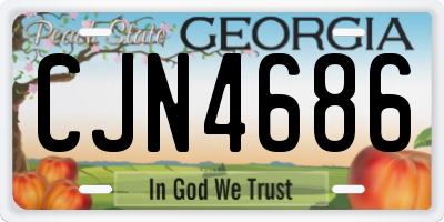 GA license plate CJN4686