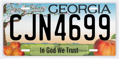 GA license plate CJN4699