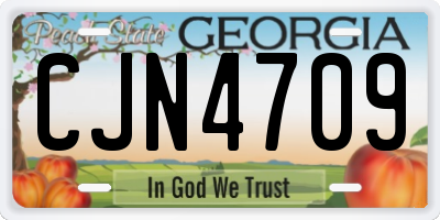 GA license plate CJN4709