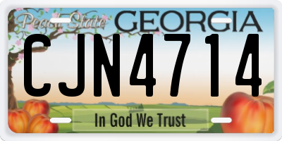 GA license plate CJN4714