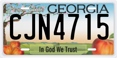 GA license plate CJN4715