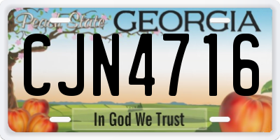 GA license plate CJN4716