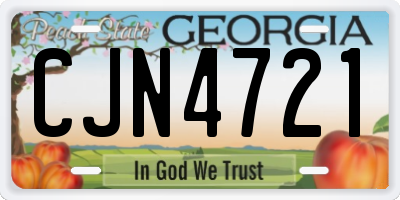 GA license plate CJN4721